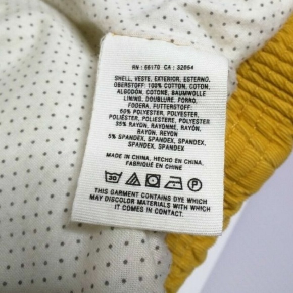 Pilcro and the Letterpress Yellow Corduroy Puffer Vest Medium Anthropologie - Picture 4 of 6